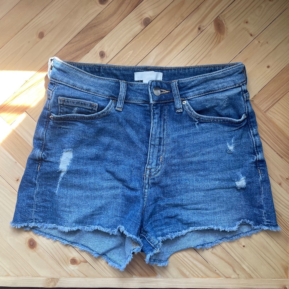 High Waisted Denim Cutoff Shorts